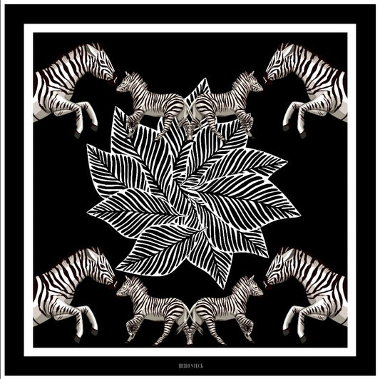 Zebra Silk Scarf 90cm
